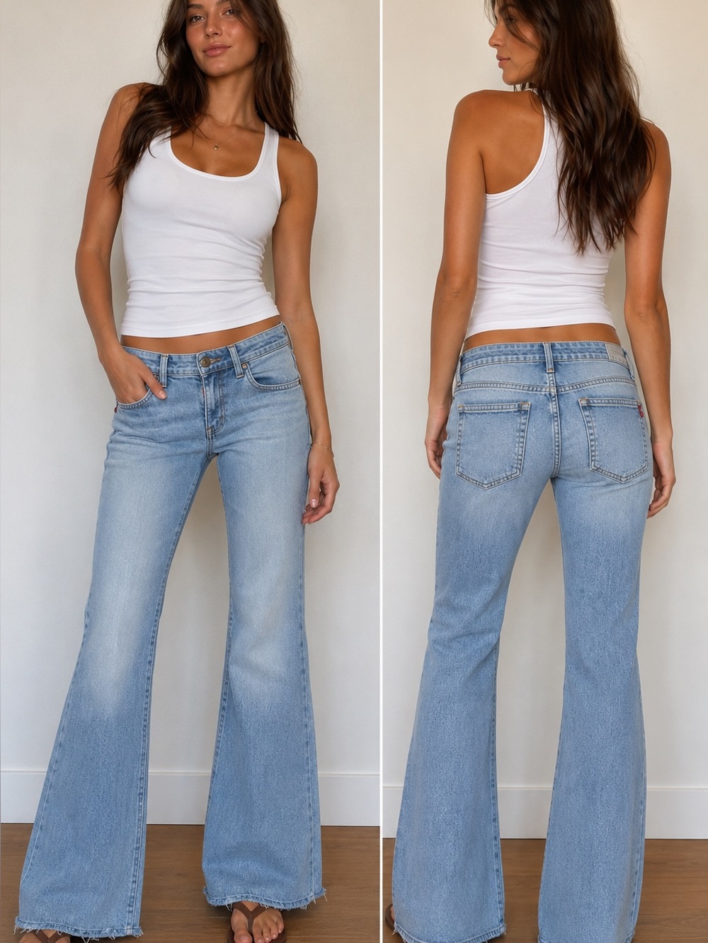 BIG STAR vintage flare legged jeans 27L distressed hemline boho hippie cool sexy